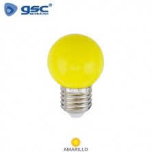 Bombilla LED esférica 1W E27 Amarillo GSC C10/100