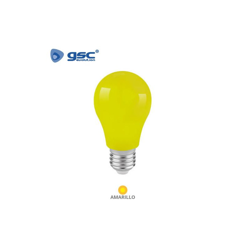 Bombilla LED estándar 1W E27 Amarillo GSC C10/100
