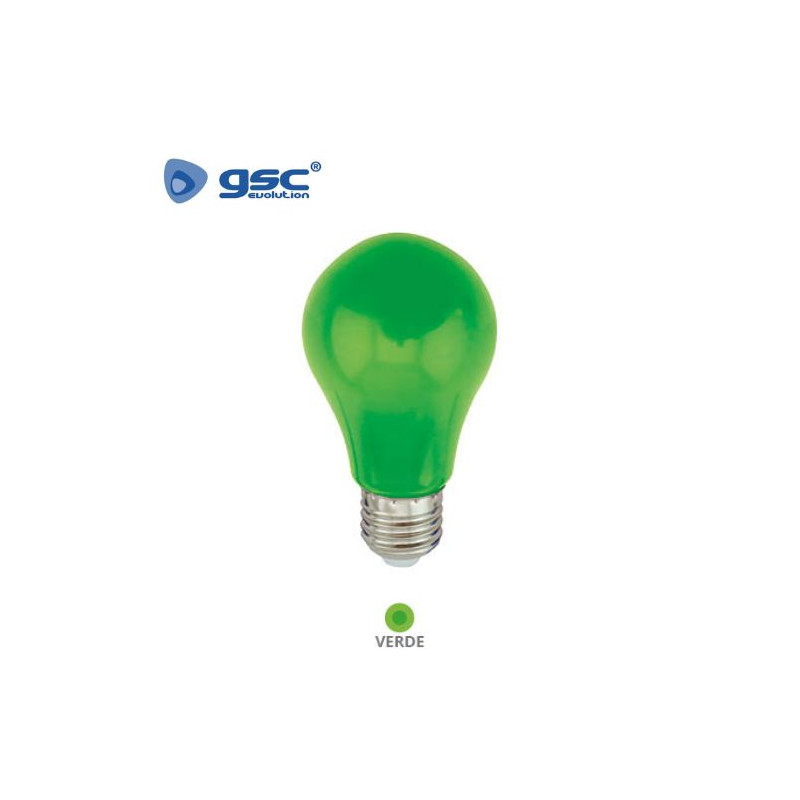 Bombilla LED estándar 1W E27 Verde GSC C10/100