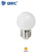 Bombilla LED esférica 1W E27 3000K Difusor Blanco GSC C10/100