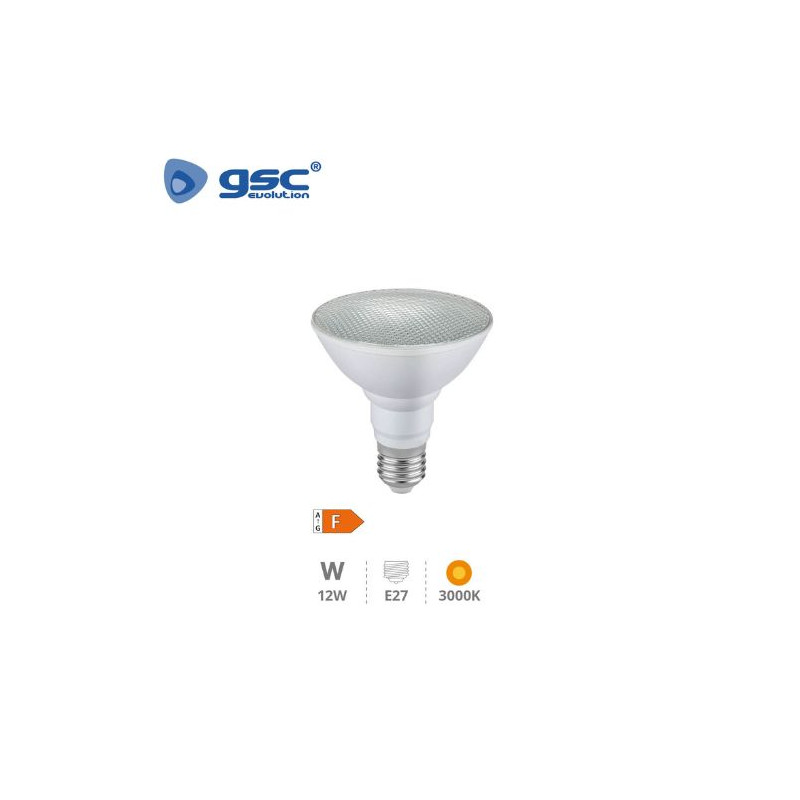 Bombilla PAR30 LED 12W E27 3000K 1200Lm IP65 GSC C10/40