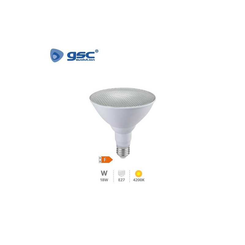 Bombilla PAR38 LED 18W E27 4000K 1800Lm IP65 GSC C5/30