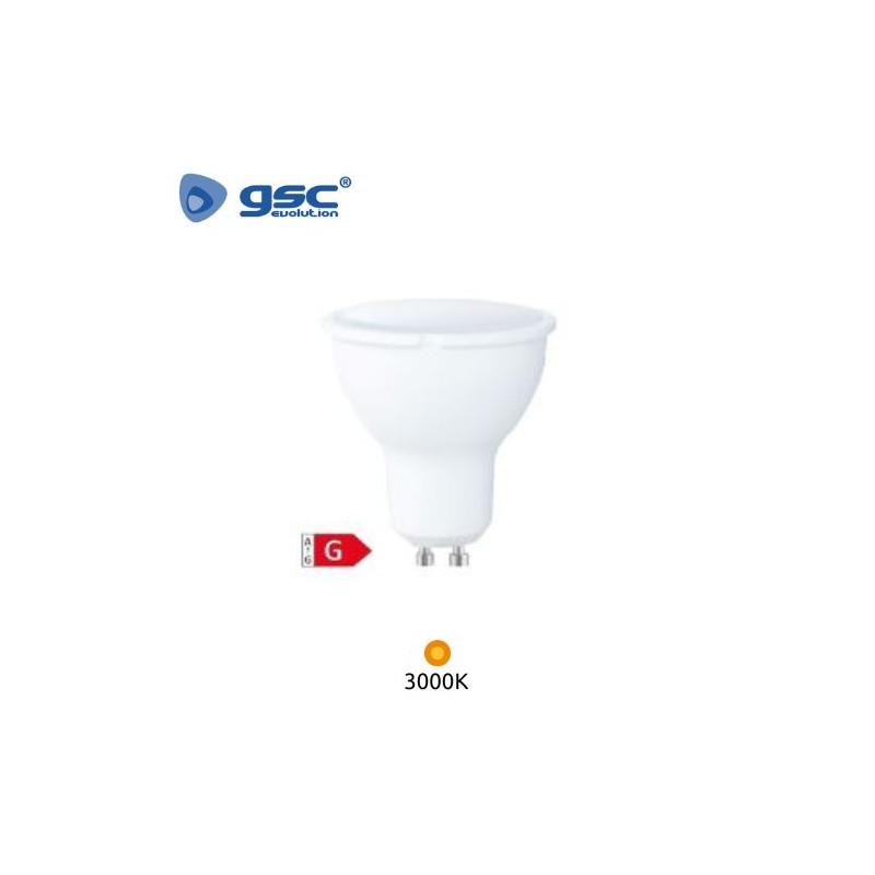 Bombilla Dicróica LED GU10 ((( REGULABLE ))) 6w 3000K 500Lm (Reg. por pastilla) 220V GSC C10/100