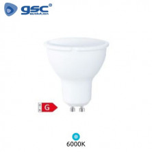 Bombilla Dicroica LED GU10 ((( REGULABLE ))) 6w 6000K 360Lm 220V GSC C10/100