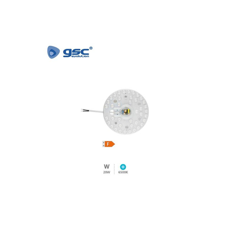 Placa LED con Imán 20w 6500K 2100Lm Blanco Diámetro 165x24mm 220V GSC C1/30