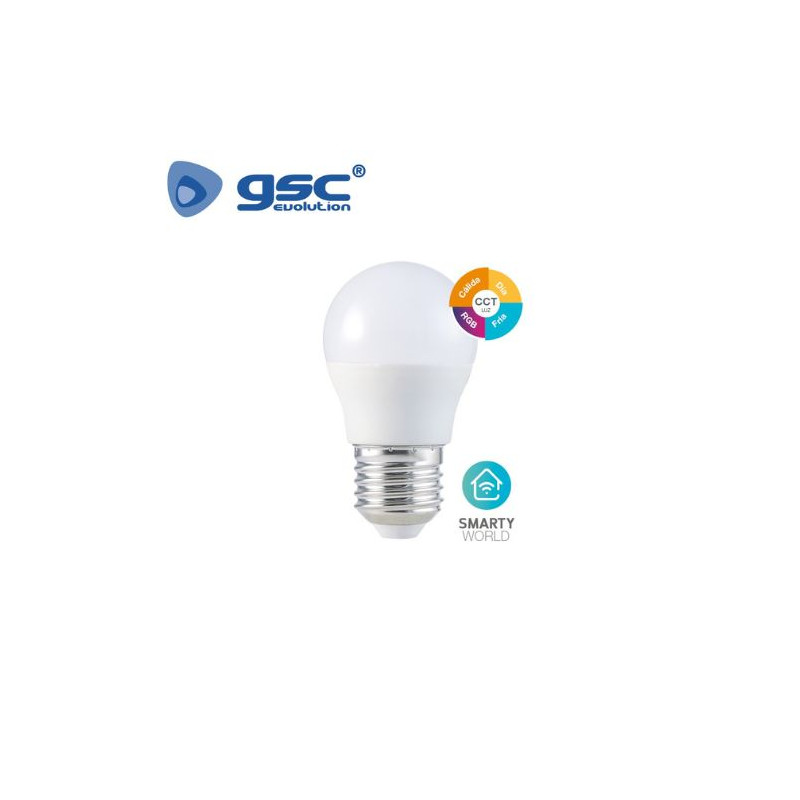 Bombilla Esférica LED REGULABLE E27 5,5w Inteligente RGB + CTT 470Lm 220V GSC C10/100