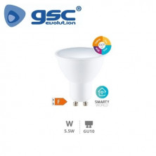 Bombilla Dicróica LED GU10 REGULABLE Inteligente 5,5w RGB + CTT 400Lm 220V GSC C10/100