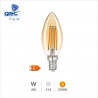 Bombilla Vela LED E14 4w 2500K 400 Lm Filamento Vintage GSC C10/100