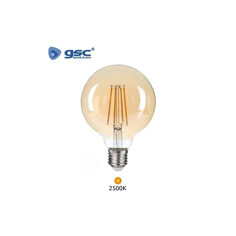Bombilla Globo LED E27 G80 7w 2500K 680Lm Filamento Vintage GSC C1/50