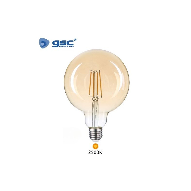 Bombilla Globo LED E27 G125 7w 2500K 680Lm Filamento Vintage GSC C1/20