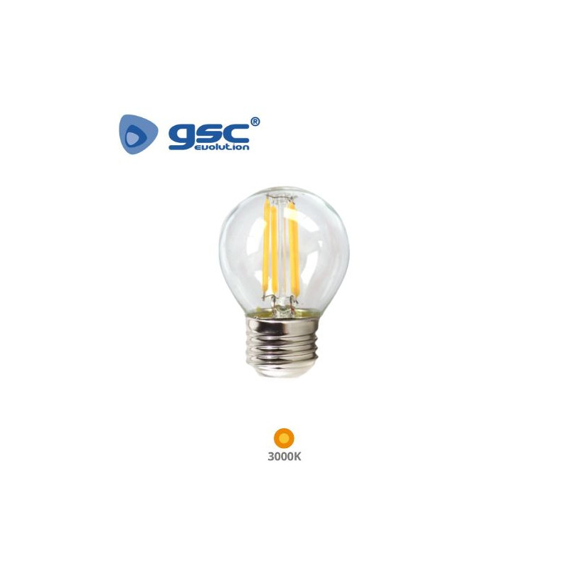 Bombilla Esférica LED E27 4w 3000K 470Lm Serie Oro 220V GSC C10/100