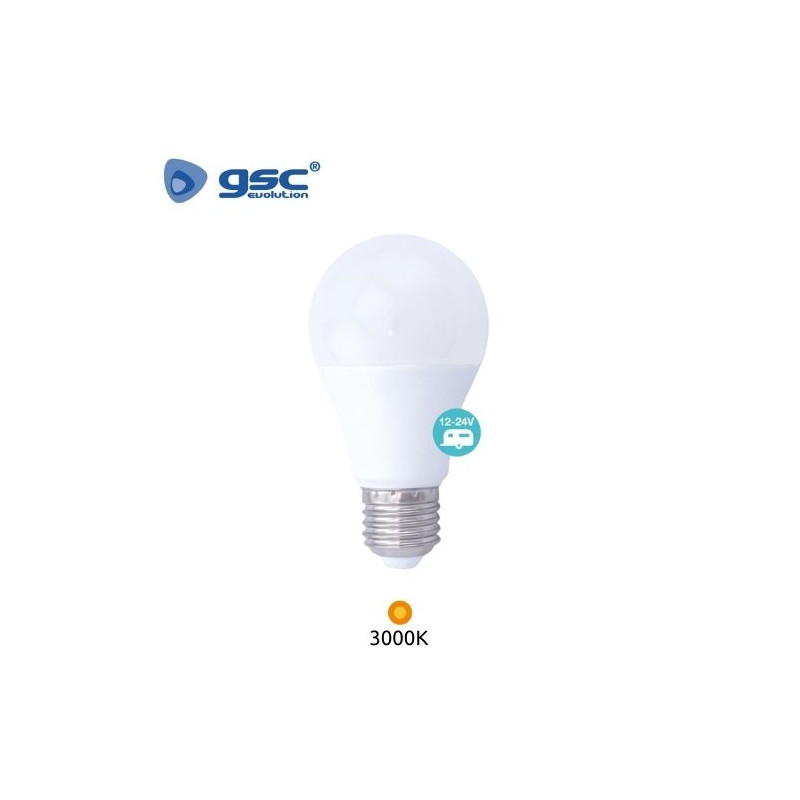 Bombilla Estándar LED E27 9w 3000K 924Lm 12V-24V GSC C10/100