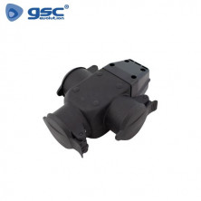 Base 3 Tomas TT con tapas sin Cable IP44 GSC C1/50