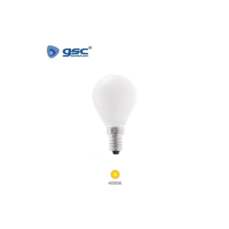 Bombilla Esférica LED E14 4w 4000K 470Lm Serie CRISTAL 220V GSC C10/100
