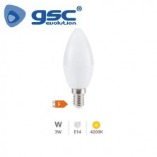 Bombilla Vela LED E14 3w 4200K 250Lm GSC C10/100