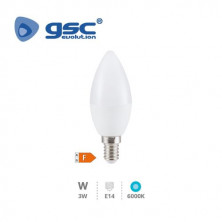 Bombilla Vela LED E14 3w 6000K 250Lm  GSC C10/100