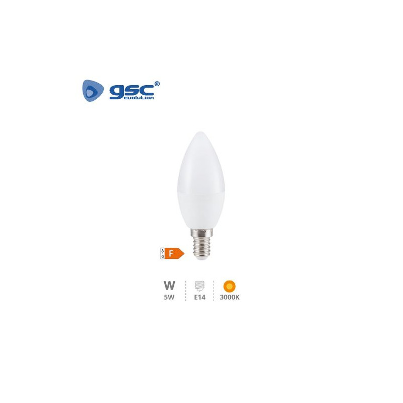 Bombilla Vela LED E14 5w 470 Lm 3000K GSC C10/100