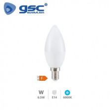 Bombilla Vela LED E14 6,5w 6000K 600Lm  GSC C10/100
