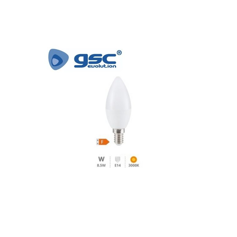 Bombilla Vela LED E14 8,5W 3000K GSC C10/100