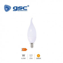 Bombilla Vela LED E14 6,5w3000K 600 Lm Soplo de viento GSC C10/100