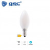 Bombilla Vela LED E14 4w 6500K 470Lm Serie Cristal GSC C10/100