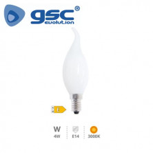 Bombilla Vela LED E14 4w 3000K 470 Lm 330g Soplo de viento Cristal GSC C10/100