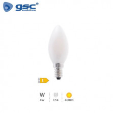 Bombilla Vela LED E14 4w 4000K 470Lm Serie Cristal GSC C10/100