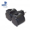 Adaptador Doble goma con tapas Negro 16A-220V IP44 GSC C1/20