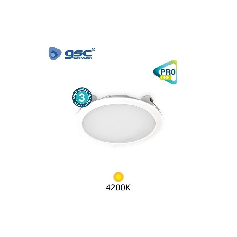 Downlight LED Redondo EMPOTRABLE 30w 4200K Color del marco Blanco 230x60mm PROFESIONAL GSC UUS