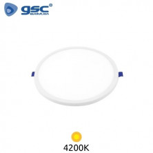 Downlight LED Redondo REGULABLE EMPOTRABLE 20w 4200K Color marco Blanco 230x20mm Nevale GSC C1/20