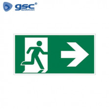 Adhesivo luminarias de emergencia flecha derecha 200x75mm C1/100