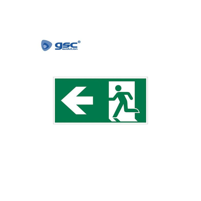 Adhesivo luminarias de emergencia flecha izquierda 200x75mm C1/100