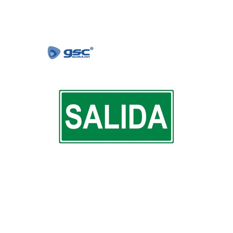 Adhesivo luminarias de emergencia salida 200x75mm C1/100