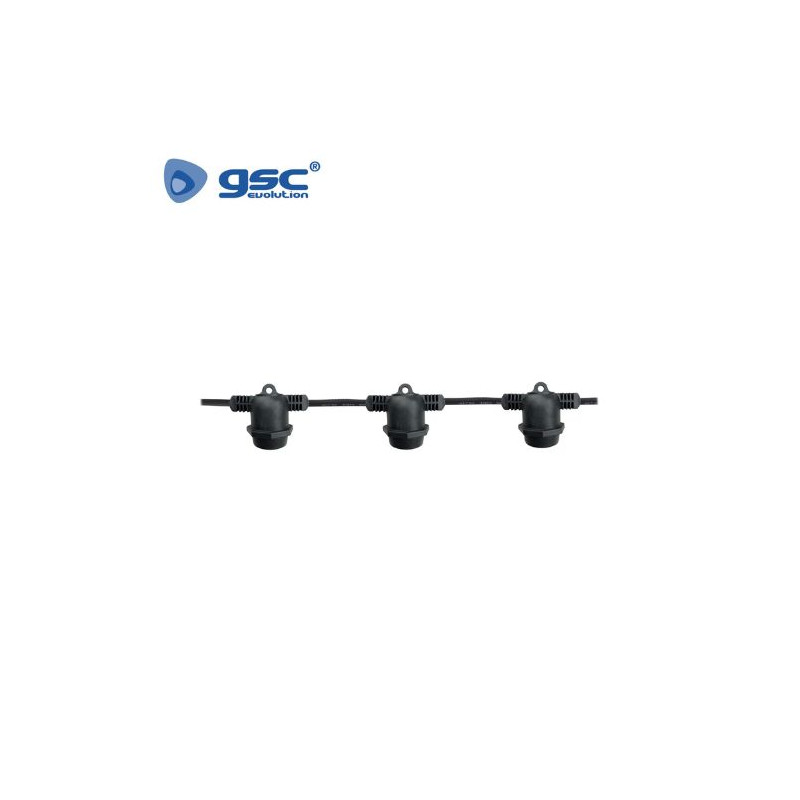 Guirnalda decorativa 40 portalámparas E27 42m Bombillas NO incluidas Liboi IP65 GSC