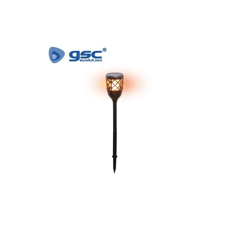 Estaca Jardín Solar LED 2w Recargable/USB Negro 382-571mm IP65 GSC C1/24