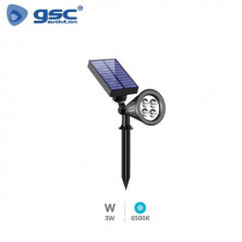 Estaca Jardín Solar LED 3w Regulable 6500K 250Lm Negro Alezu IP67 GSC C1/24