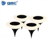 Estaca Jardín Solar LED 1w 3000K 20Lm Diámetro 124x145mm (Pack de 4 unidades) Ivato IP44 GSC