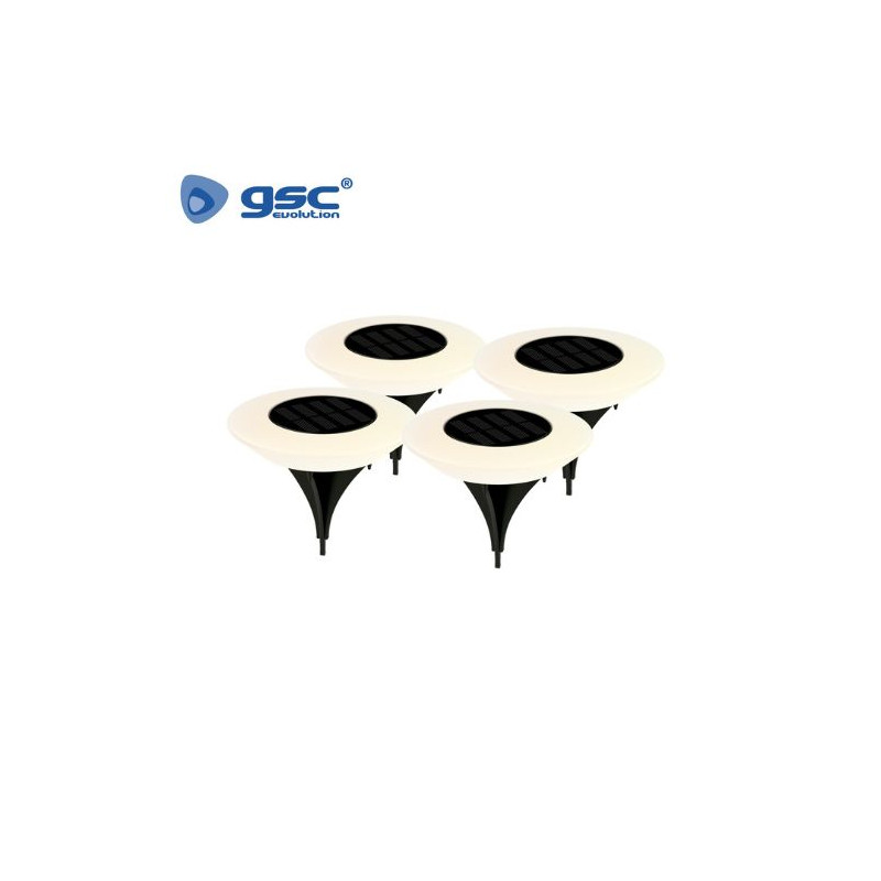 Estaca Jardín Solar LED 1w 3000K 20Lm Diámetro 124x145mm (Pack de 4 unidades) Ivato IP44 GSC