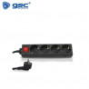 Base 4 Tomas TT 3x1,5mm 1,5 metros de cable con interruptor Negro (A) GSC C1/15
