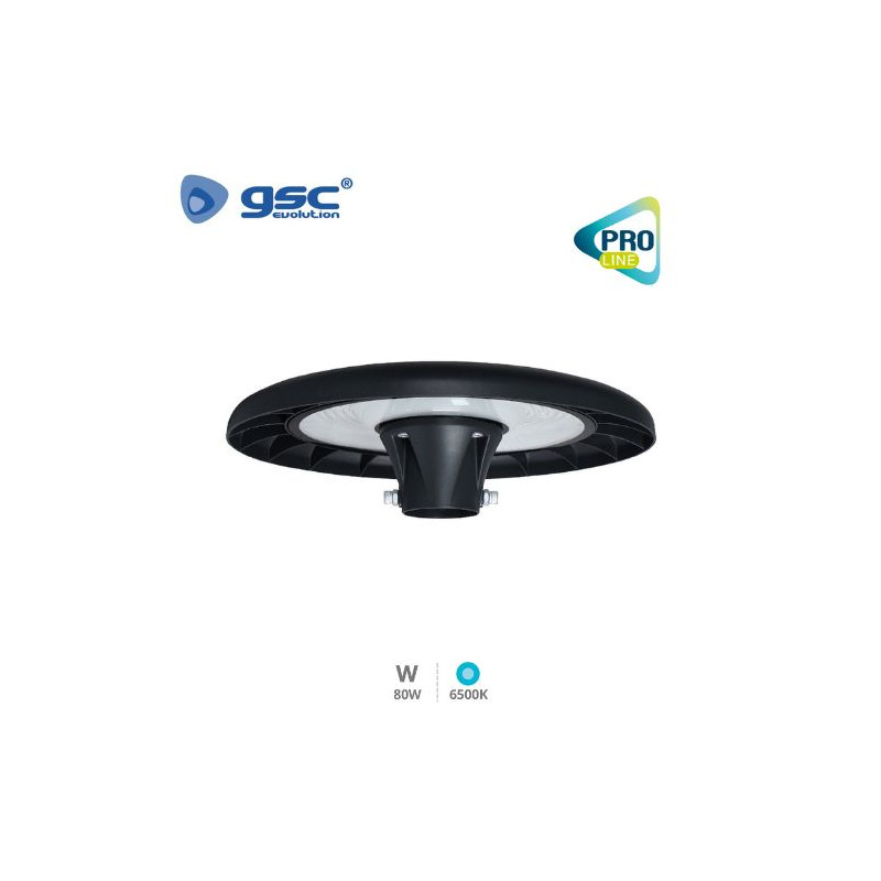 Farola LED 80w 6500K 8400Lm Diámetro 382x117mm IP65 Metut Pro Line Metut GSC