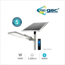 Farola solar 100W 4000K IP65 - 5 años de garantia Linea PRO ÚLTIMAS UNIDADES