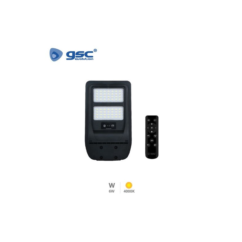 Farola solar LED con sensor de movimiento y crepuscular 7w 4000K 700Lm Diámetro 40x400x237mm con man