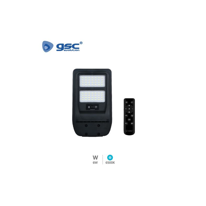 Farola solar LED con sensor de movimiento y crepuscular 7w 6500K 700Lm Diámetro 40x400x237mm con man