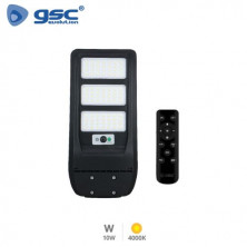 Farola solar LED con sensor de movimiento y crepuscular 14w 4000K 1500Lm Diámetro 40x502x237mm con m