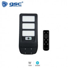 Farola solar LED sensor de movimiento y crepuscular 14w 6500K 1500Lm Diám. 40x502x237mm c/ mando GSC