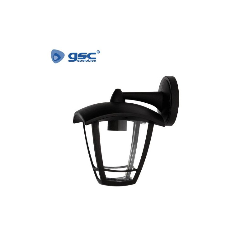 Farol jardín E27 IP44 60w brazo arriba Aluminio Negro Serie Barli  GSC C1/12