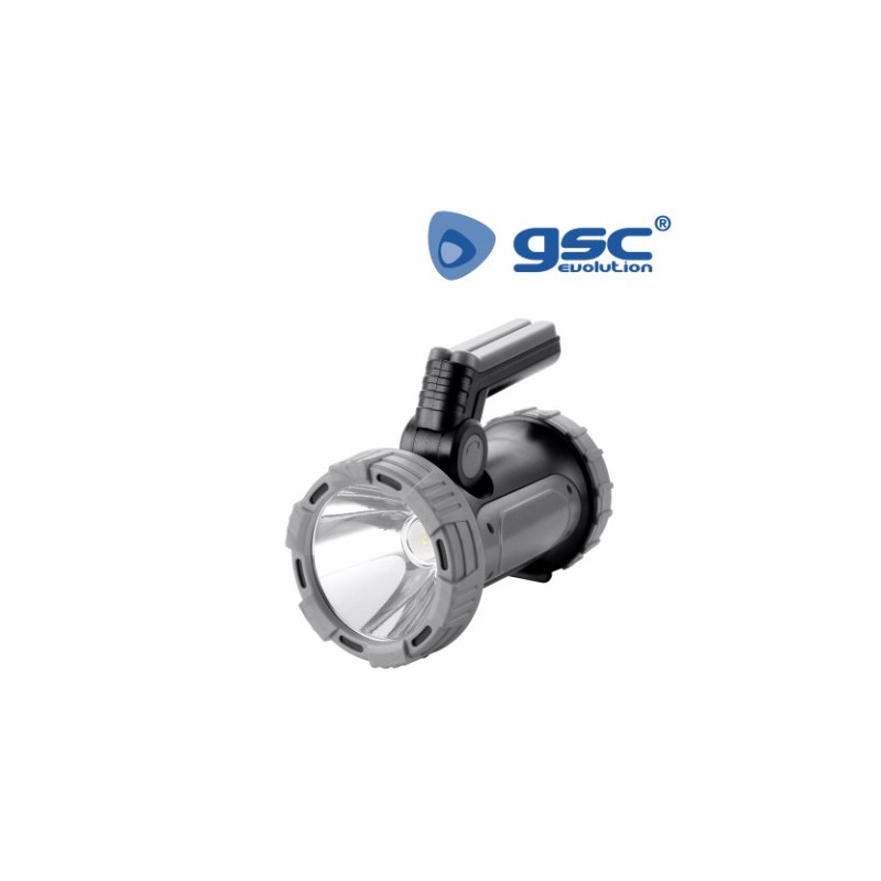 Linterna de mano LED RECARGABLE 5w 400Lm +5w 150Lm Foco con trípode / powerbank GSC C1/8