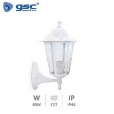 Farol jardin E27 IP44 60w Brazo abajo Alum Blanco 220x230 Serie Alma GSC C1/6