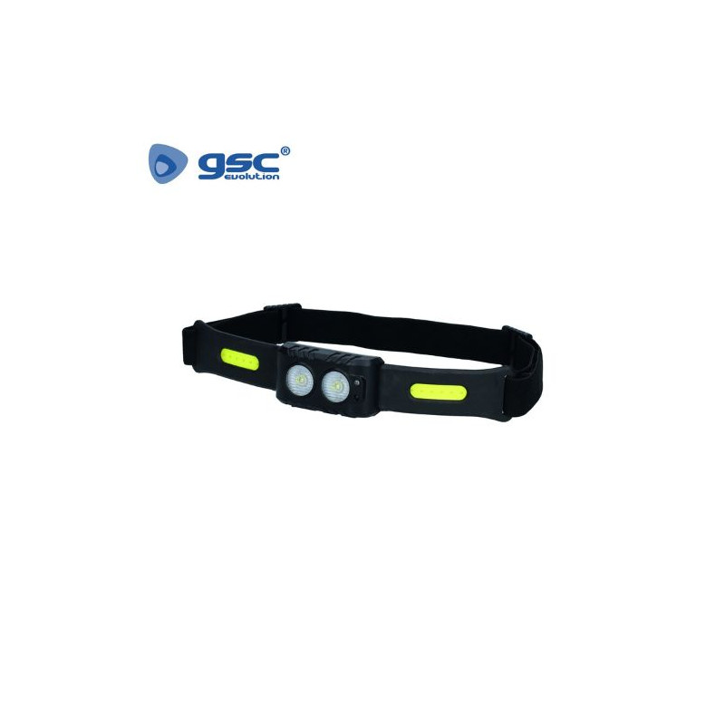 Linterna Frontal LED RECARGABLE 3w 120Lm + 3w 100 Lm con sensor IPX3 GSC C1/80