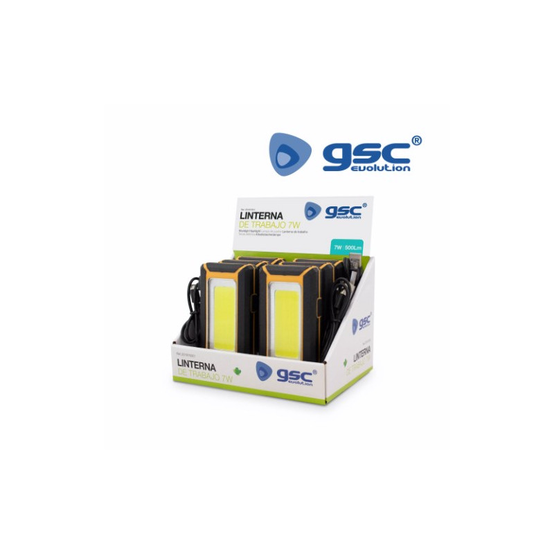 Linterna de trabajo LED RECARGABLE 7w 500Lm Powerbank Caja 6 unidades (Precio por unidad) GSC C6/36